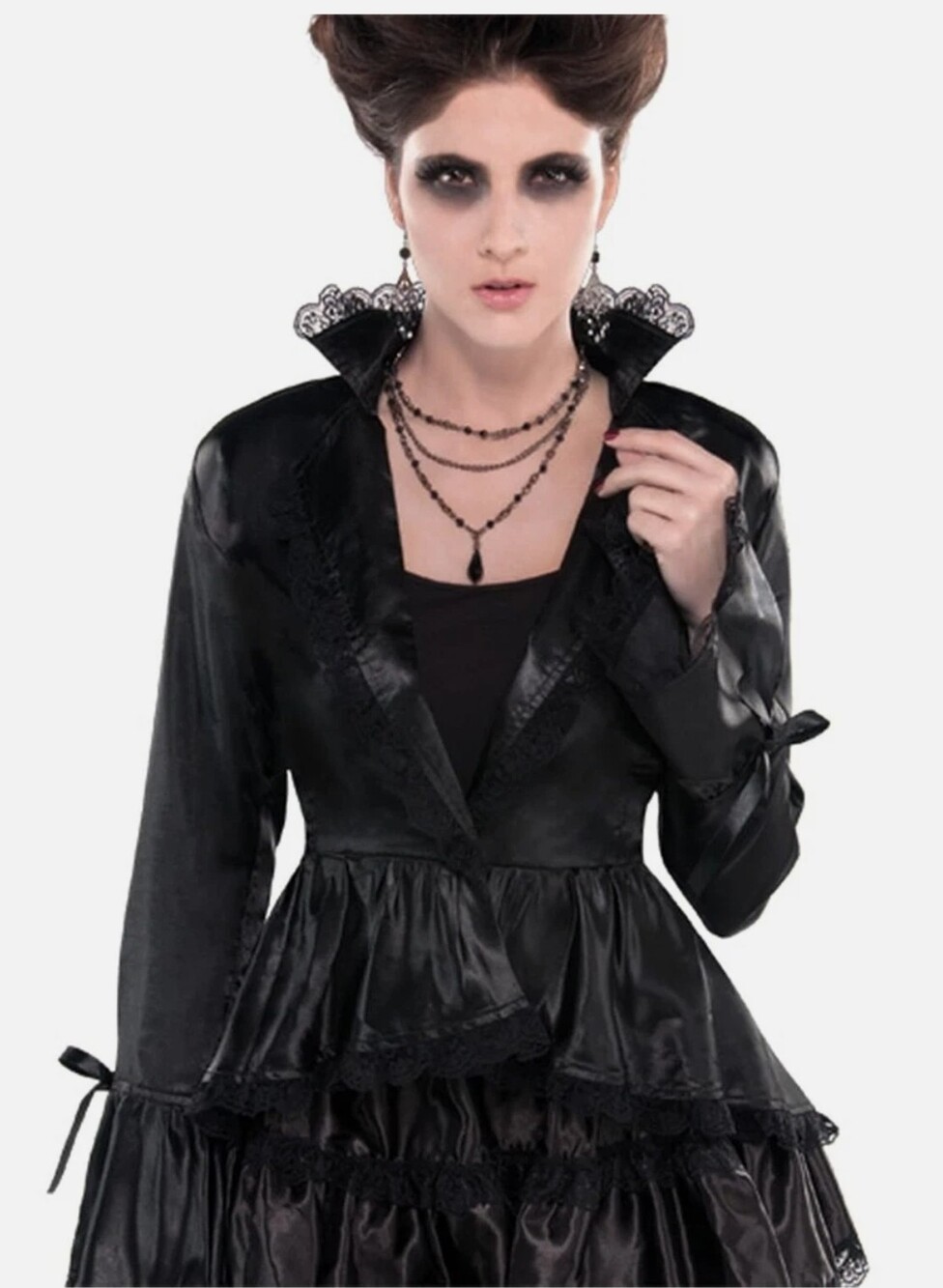 Dark Side Jacket Black Gothic Vampire Halloween Jacket & Fascinator NWT
